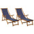Folding Sun Lounger 2 pcs 3 Position Solid Eucalyptus Wood Blue A949-3407819