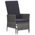 3 Piece Patio Lounge Set with Cushions Poly Rattan Gray A949-3059373