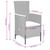5 Piece Patio Dining Set with Cushions Black A949-3099426
