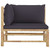 Patio Corner Sofa with Dark Gray Cushions Bamboo A949-313153