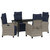 Garden Dining Set 5 pcs Grey Poly Rattan A949-3380472