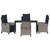 Garden Dining Set 5 pcs Grey Poly Rattan A949-3380472