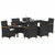 Garden Dining Set 7 pcs Black Poly Rattan A949-3381091