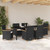 Garden Dining Set 7 pcs Black Poly Rattan A949-3381091
