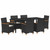 Garden Dining Set 7 pcs Black Poly Rattan A949-3381091