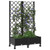 Garden planter with trellis and wheels Black PP A949-3422965