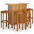 5 Piece Patio Bar Set Solid Wood Acacia A949-3115997