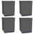 Planters 4 pcs Black 11.8"x11.8"x14.6" Polypropylene A949-364187