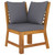 6 Piece Patio Lounge Set with Cushion Solid Acacia Wood A949-3057781