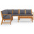 6 Piece Patio Lounge Set with Cushion Solid Acacia Wood A949-3057781