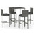 5 Piece Patio Bar Set with Cushions Poly Rattan Gray A949-3064831