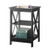 Black Wood X-Design End Table Nightstand with 3 Open Shelves Q280-SEDTBKCIE1898581