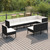 9 Piece Patio Lounge Set with Cushions Poly Rattan Black A949-3094404