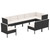 9 Piece Patio Lounge Set with Cushions Poly Rattan Black A949-3094404