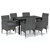7 Piece Patio Dining Set with Cushions Poly Rattan Gray A949-3094982