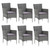 7 Piece Patio Dining Set with Cushions Poly Rattan Gray A949-3094982