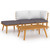 4 Piece Patio Lounge Set with Cushions Solid Acacia Wood A949-3087001