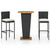 3 Piece Patio Bar Set with Cushions Poly Rattan Black A949-3064856