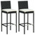 3 Piece Patio Bar Set with Cushions Poly Rattan Black A949-3064856