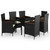 7 Piece Patio Dining Set with Cushions Black A949-3099428