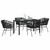 Garden Dining Set 5 pcs Black Powder-Coated Steel A949-3380920