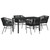 Garden Dining Set 5 pcs Black Powder-Coated Steel A949-3380920