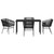 Garden Dining Set 5 pcs Black Powder-Coated Steel A949-3380920