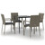 5 Piece Patio Dining Set with Cushions Black and Gray Poly Rattan A949-3185126