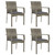 5 Piece Patio Dining Set with Cushions Black and Gray Poly Rattan A949-3185126