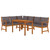 5 Piece Patio Dining Set with Cushions Solid Wood Acacia A949-3154967