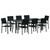 Garden Dining Set 9 pcs Black Powder-Coated Steel A949-3379155