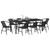 Garden Dining Set 9 pcs Black Powder-Coated Steel A949-3379386