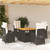 5 Piece Patio Dining Set with Cushions Black Poly Rattan A949-3277437