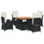 5 Piece Patio Dining Set with Cushions Black Poly Rattan A949-3277437