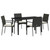 Garden Dining Set 5 pcs Black Poly Rattan A949-3380080