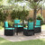 Garden Dining Set 5 pcs Black Poly Rattan A949-3381060