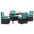 Garden Dining Set 5 pcs Black Poly Rattan A949-3381060