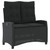 2 Piece Patio Dining Set with Cushions Black Poly Rattan A949-3277391