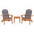 3 Piece Adirondack Patio Lounge Set Solid Wood Acacia A949-3152124