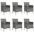 7 Piece Patio Dining Set with Cushions Gray and Black A949-3156621