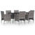 7 Piece Patio Dining Set with Cushions Gray and Black A949-3156621