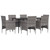 7 Piece Patio Dining Set with Cushions Gray and Black A949-3156621