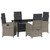 Garden Dining Set 5 pcs Grey Poly Rattan A949-3380325