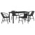 Garden Dining Set 5 pcs Black Powder-Coated Steel A949-3379382