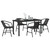 Garden Dining Set 5 pcs Black Powder-Coated Steel A949-3379382