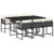 7 Piece Patio Dining Set with Cushions Black Poly Rattan A949-3211446