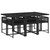 7 Piece Patio Dining Set with Cushions Black Poly Rattan A949-3211446