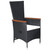 7 Piece Patio Dining Set Poly Rattan Black A949-3070766
