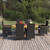 7 Piece Patio Dining Set Poly Rattan Black A949-3070766