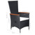 7 Piece Patio Dining Set Poly Rattan Black A949-3070766